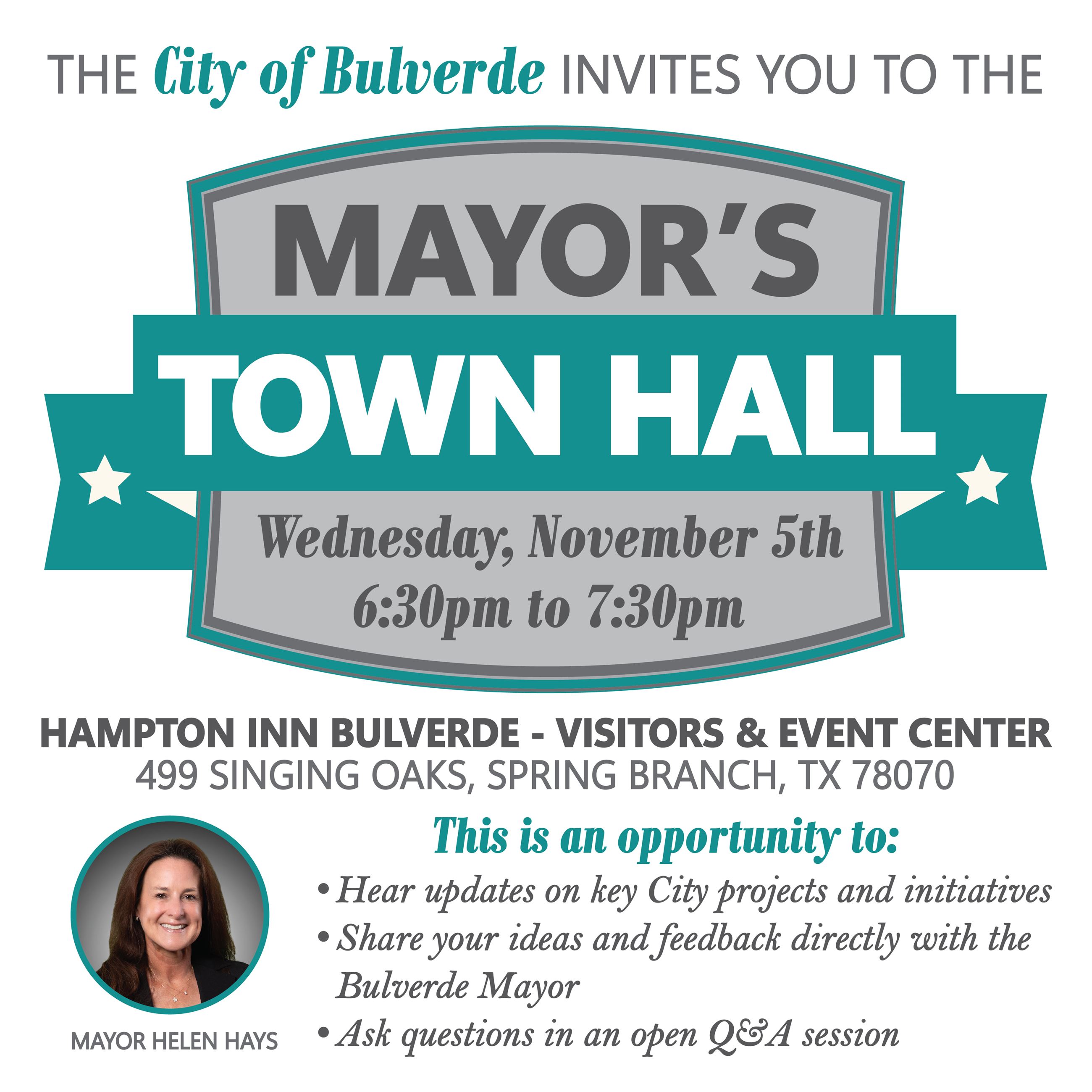 Mayor's Town Hall Meeting (November 5th)